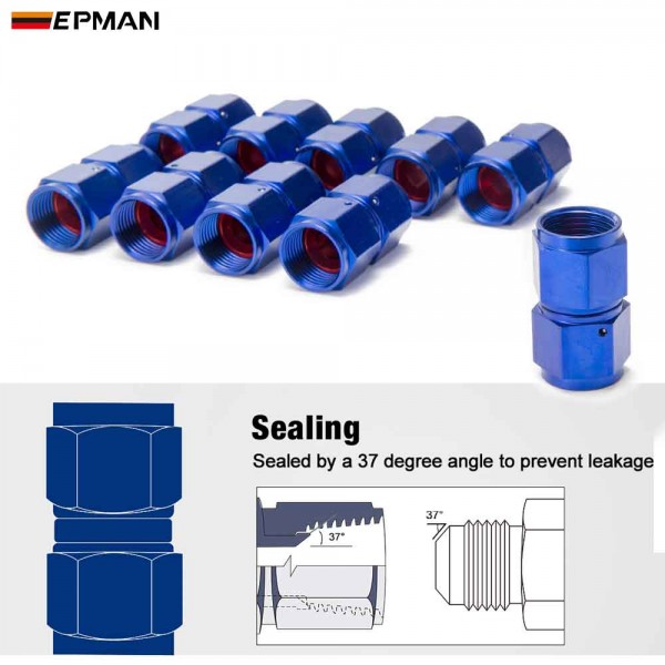 Swivel Coupler 2-Pack 8AN Female To 8AN Female Straight Fittings - Aluminum Black, 1500 PSI AN10 Union Connector Swivel Coupler 2-Pack 8AN Female To 8AN Female Straight Fittings - Aluminum Black, 1500 PSI AN10 Union Connector